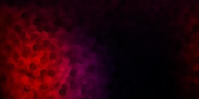 Dark blue, red vector texture with colorful hexagons.