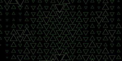 textura de vector verde oscuro, amarillo con líneas, triángulos.