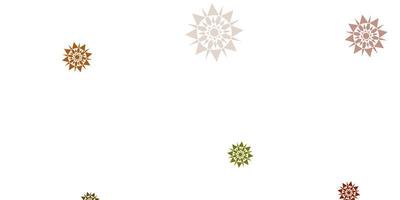 Light green, yellow vector texture with bright snowflakes.