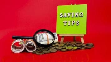 Money saving tips concept photo