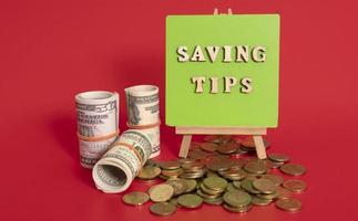 Money saving tips concept photo