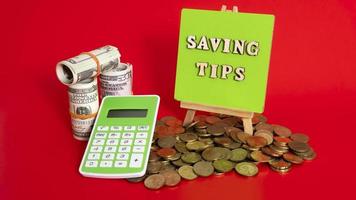 Money saving tips concept photo