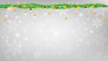 Snowflake with Christmas garland background vector illustration