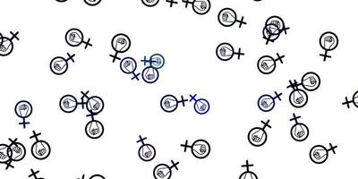 Light Multicolor vector pattern with feminism elements.