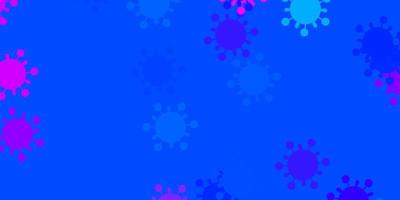 Light pink, blue vector texture with disease symbols.