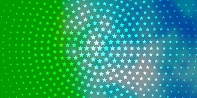 Light Blue, Green vector template with neon stars.