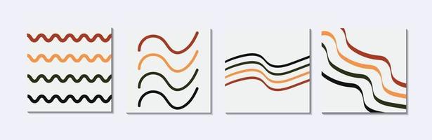 four colors line art vector