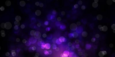 Dark Purple vector texture with circles.