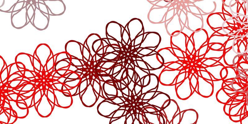 Light Orange vector doodle texture with flowers.