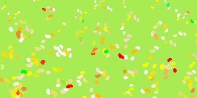 Light green, red vector backdrop with chaotic shapes.