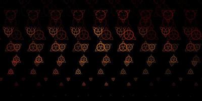 Dark Green, Yellow vector background with occult symbols.