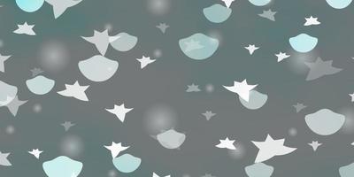 Light BLUE vector template with circles, stars.