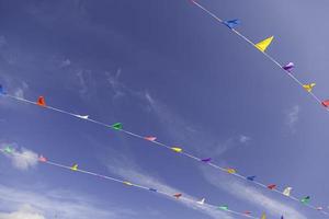 Colorful banners at a party on the street photo