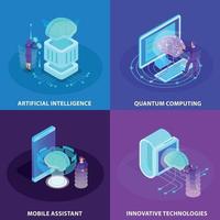 Ilustración de vector de concepto de diseño de inteligencia artificial 2x2