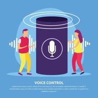 Voice Control Flat Background Vector Illustration