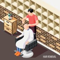 Hair Removal Isometric Background Vector Illustration