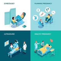 Gynecology And Pregnancy Concept Icons Set Vector Illustration