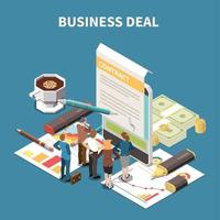 Business Strategy Isometric Composition Vector Illustration