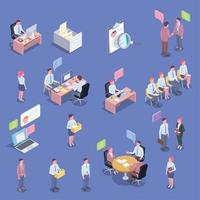 Recruitment Isometric People Set Vector Illustration