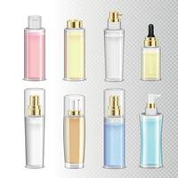 Cosmetics Bottles Realistic Set Vector Illustration