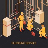 Plumbing Service Team Illustration Vector Illustration