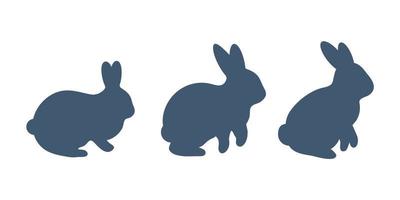 Rabbit vector. Rabbit silhouette For decoration at Easter Isolated on white background. vector