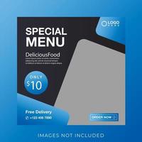 food culinary menu banner for social media post template vector