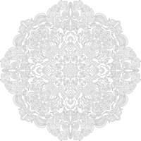 Flower ornament line art dots style vector