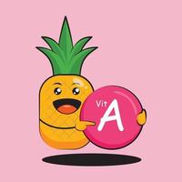 Cute pineapple character vector design