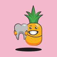 Cute pineapple character vector design