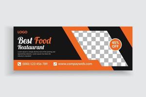 Food Sale Social Media Timeline Cover and Web Banner Template vector