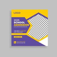 Back To School Admission Promotion Social Media Post Template Design vector