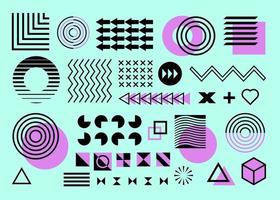 Vector Memphis set, collection of design elements