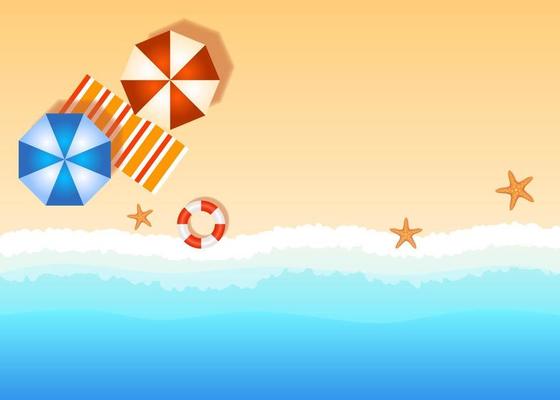 Copy space beach vector illustration,