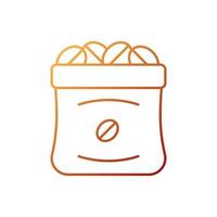 Coffee sacks gradient linear vector icon