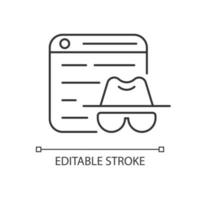 Private browsing linear icon vector