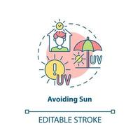 Avoiding sun concept icon vector