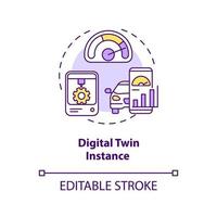 Digital twin instance concept icon vector