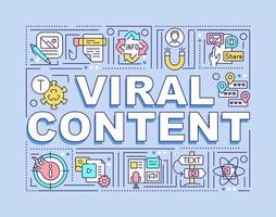 banner de conceptos de palabra de contenido viral vector