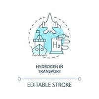 Hydrogen in transport concept icon vector