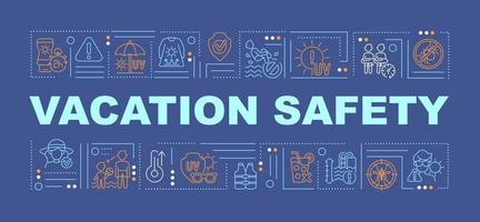 Vacation safety word concepts banner vector