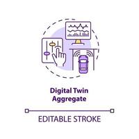 Digital twin aggregate concept icon vector