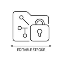 Data encryption linear icon vector