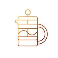 French press gradient linear vector icon