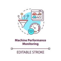 Machine performance monitoring concept icon vector
