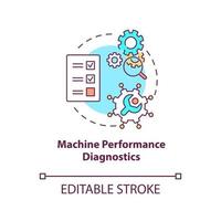 Machine performance diagnostics concept icon vector