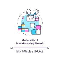 Modularity of manufacturing models concept icon vector