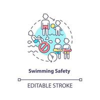 icono de concepto de seguridad de natación vector