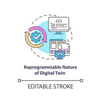 Reprogrammable nature of digital twin concept icon vector