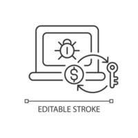 Ransomware linear icon vector